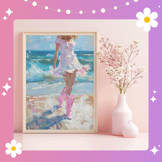 Beach cowgirl Art Print