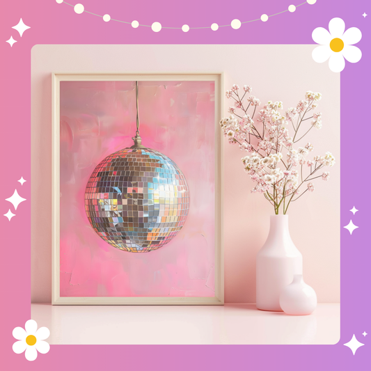 Hanging glitter ball Art Print