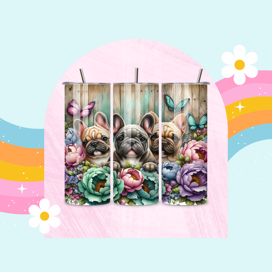Frenchie trio drinks tumbler