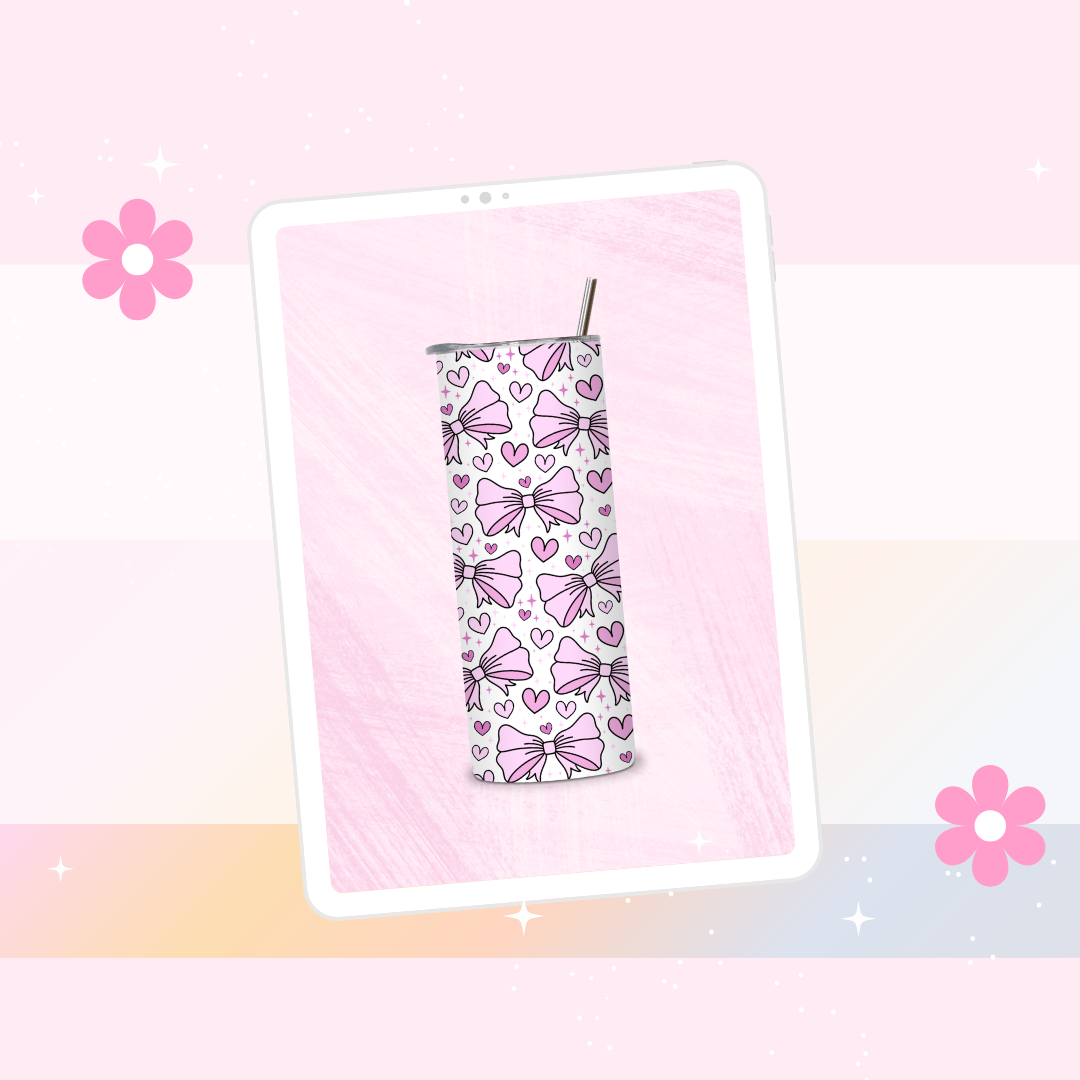 Pink Bows drinks tumbler