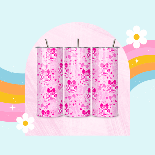 Pink Disco ball drinks tumbler