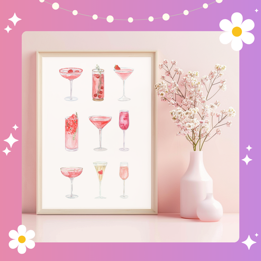 Cocktails Art Print