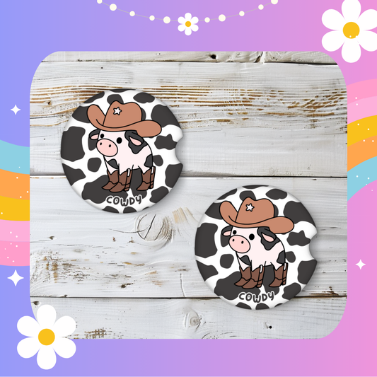 Cowdy coasters (pack of two)