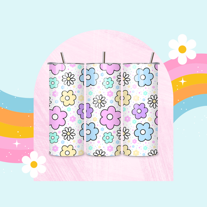 Flower pattern drinks tumbler