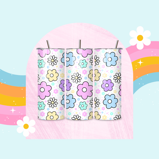 Flower pattern drinks tumbler