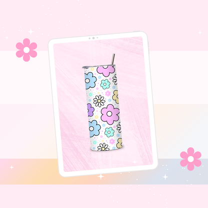 Flower pattern drinks tumbler