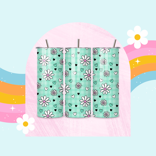 Green daisy drinks tumbler