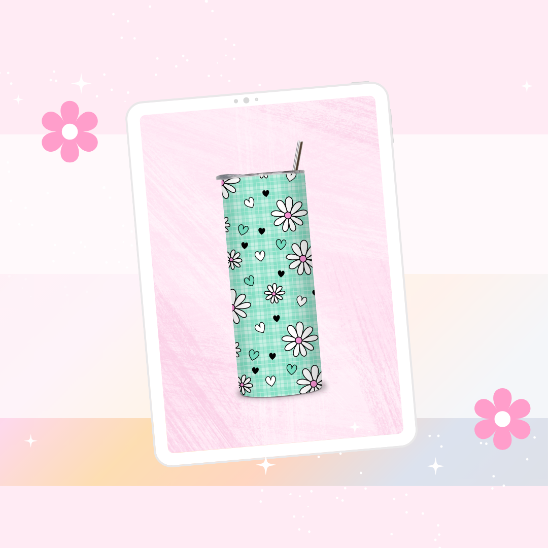 Green daisy drinks tumbler
