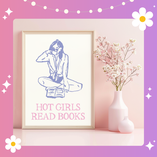 Hot girls read books Art Print