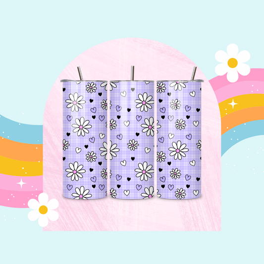 Purple daisy drinks tumbler