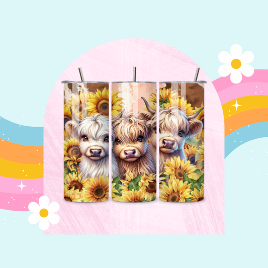 Trio Highland cows drinks tumbler