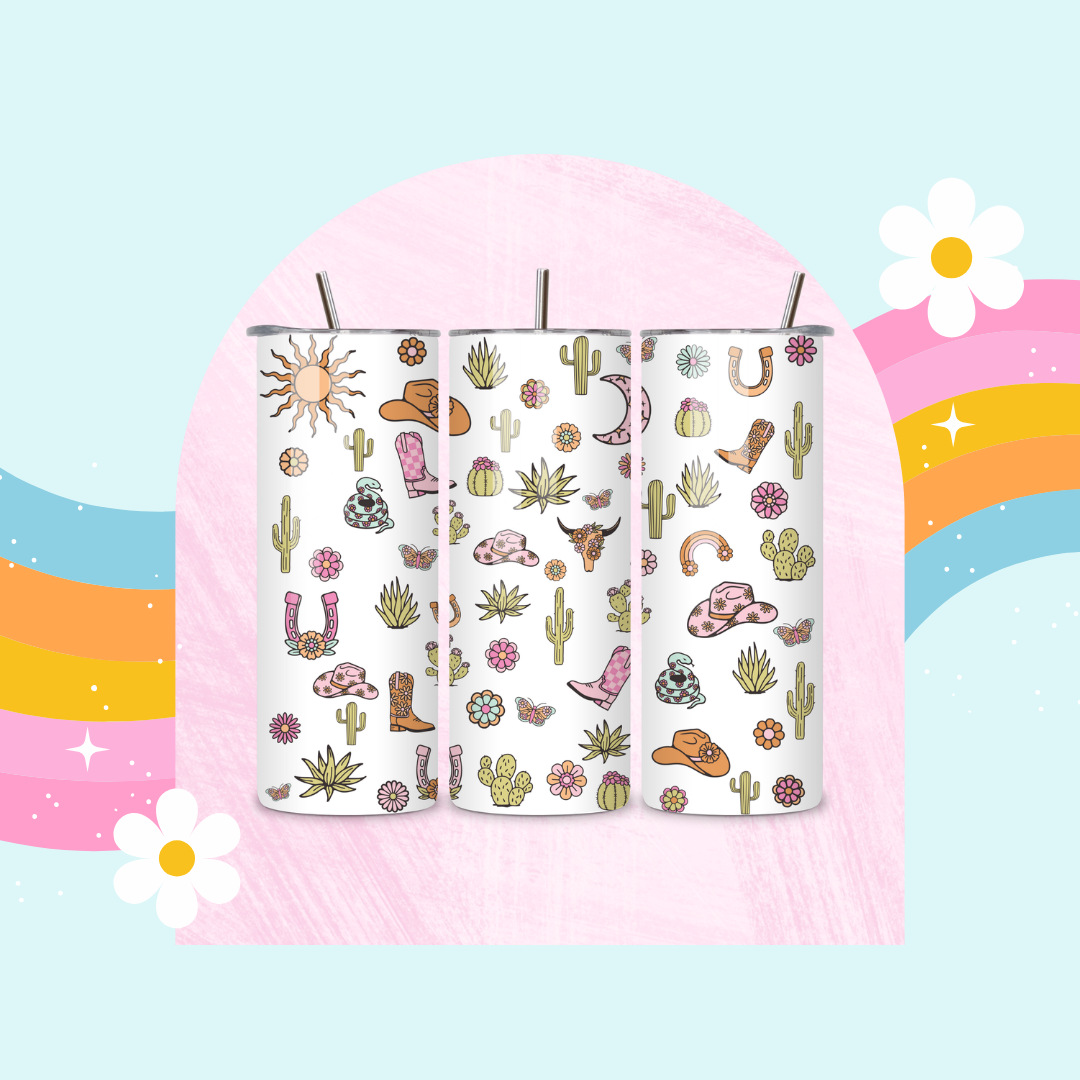 Country inspired print drinks tumbler