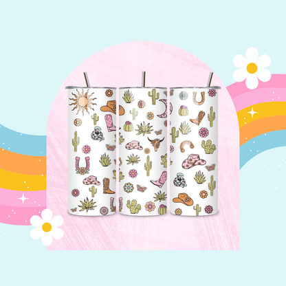 Country inspired print drinks tumbler