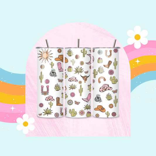 Country inspired print drinks tumbler