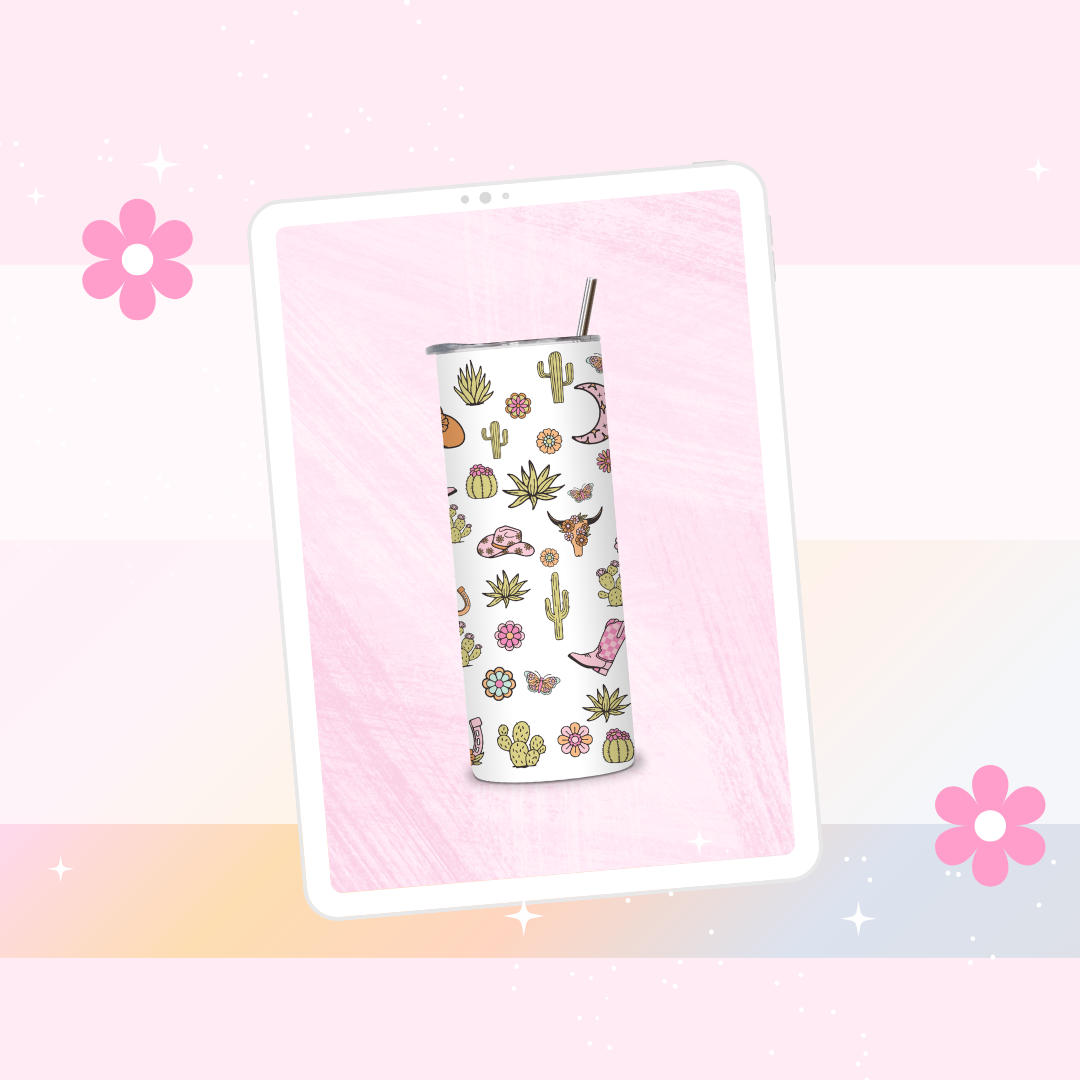 Country inspired print drinks tumbler