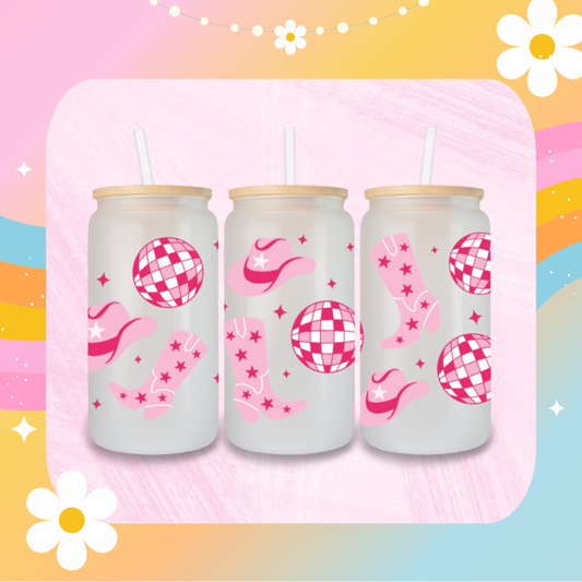 Pink cowgirl disco libby glass