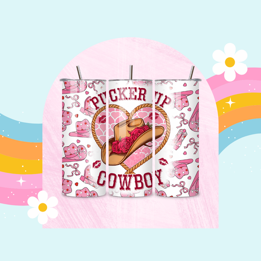 Pucker up cowboy drinks tumbler