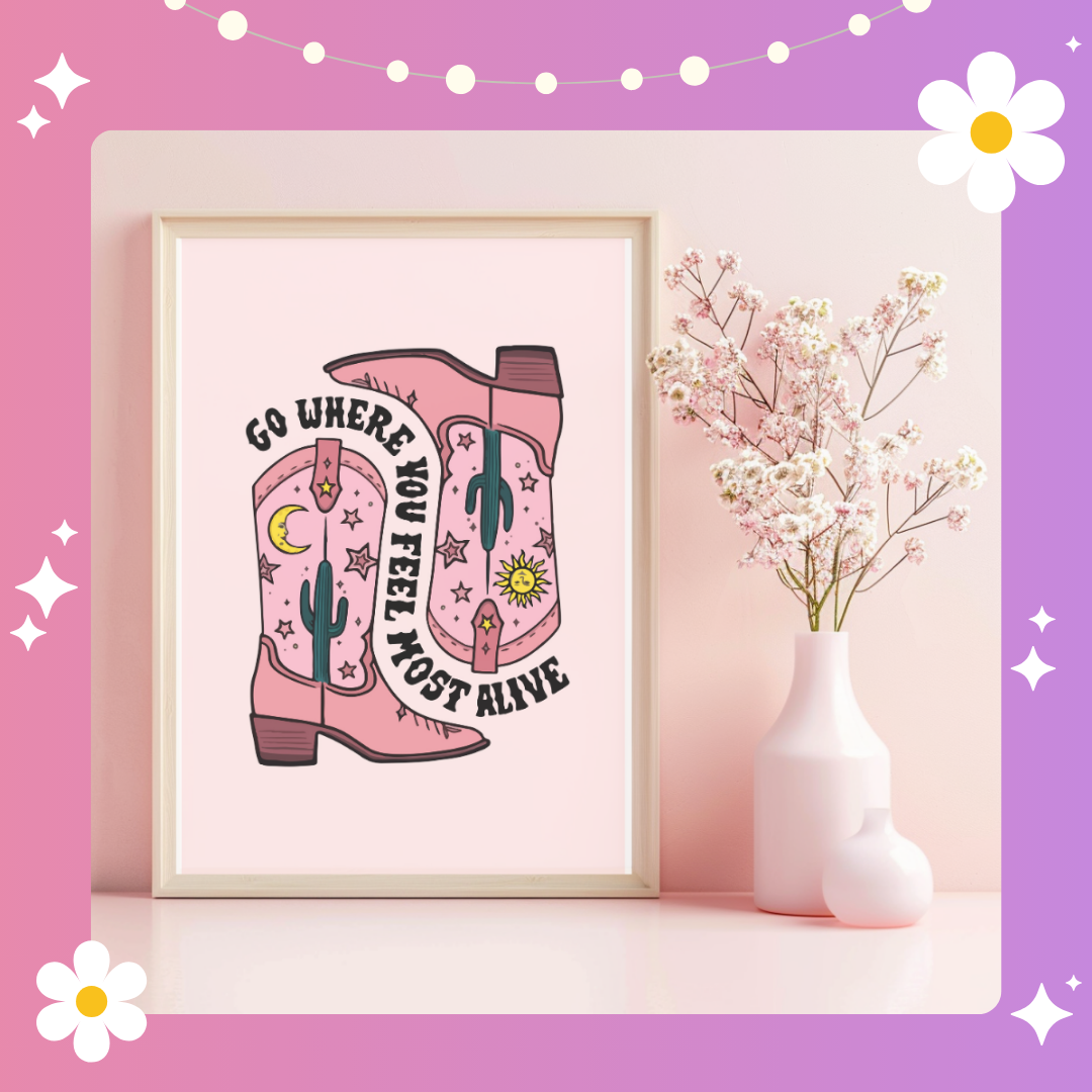 Go where you feel most alive Art Print