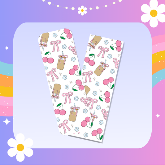 Cherries and iced coffee bookmark