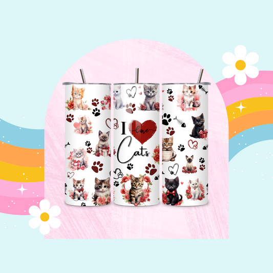 I love cats drinks tumbler