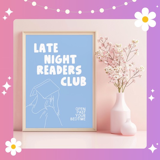 Late night readers club Art Print