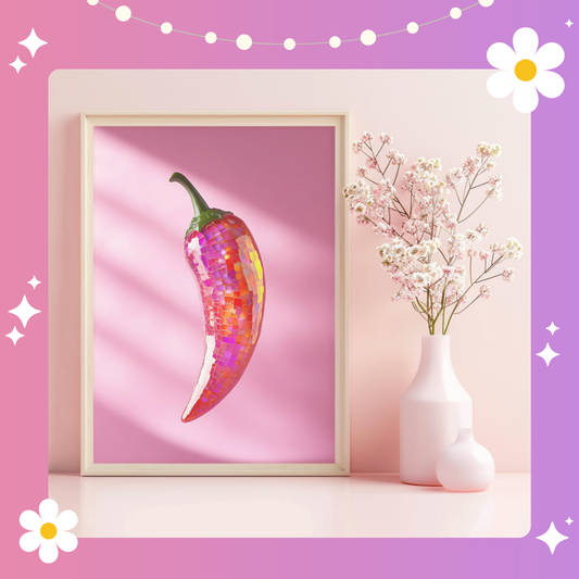 Pink chilli Art Print