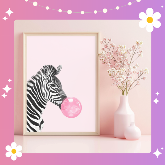 Bubble Zebra Art Print