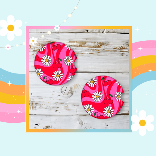 Pink cherry and daisy (pack of two)