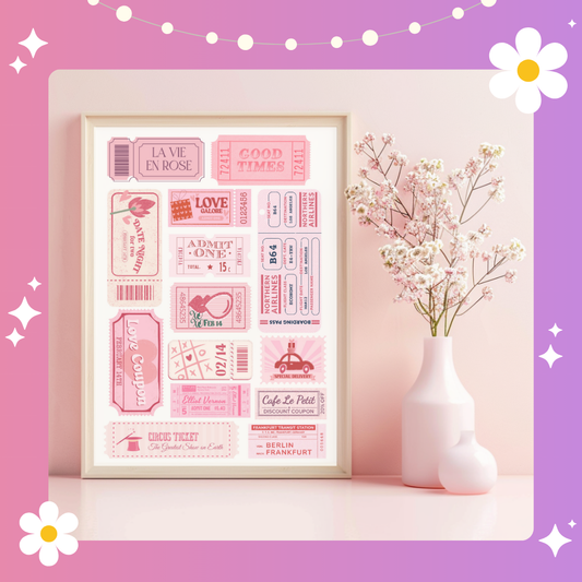 Date night tickets Art Print